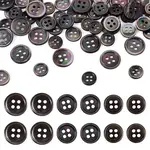 60Pcs 3 Styles Natural Black Lip Shell Buttons