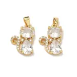 Brass Micro Pave Clear Cubic Zirconia Pendants