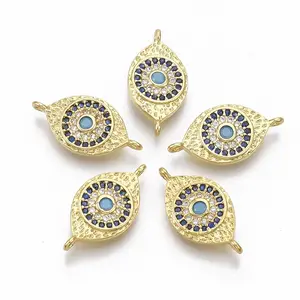Brass Micro Pave Cubic Zirconia Links Connectors