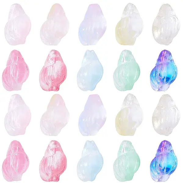 80Pcs 10 Colors Transparent Spray Paint Glass Beads