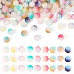 198Pcs 9 Colors Frosted Baking Painted Crackle Glass Beads with Glitter Powder