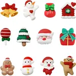 72Pcs 12 Styles Christmas Theme Opaque Resin Cabochons