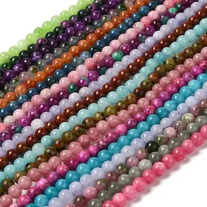 Natural Dyed White Jade Beads Strands