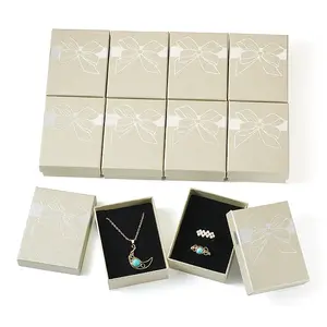 12Pcs Bowknot Printed Paper Jewelry Set Storage Gift Boxes