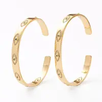 Brass Micro Pave Cubic Zirconia Cuff Bangles