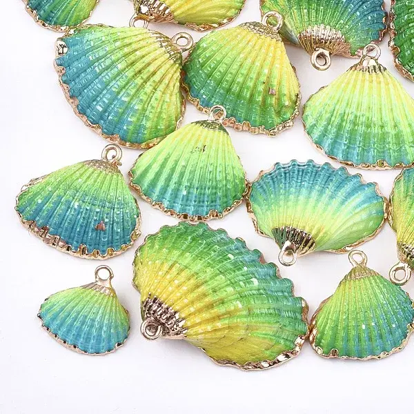 Spray Paint & Electroplate Sea Shell Pendants