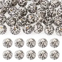 30Pcs Round Resin Rhinestone Beads