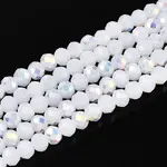AB Color Plated Opaque Glass Rondelle Beads Strands