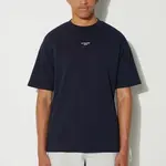 Bavlněné tričko Drôle de Monsieur Le T-Shirt Slogan Classique tmavomodrá barva, s potiskem, PERM-TS202-CO002-NY