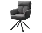 Otočná jídelní židle Sofia, šedá strukturovaná látka