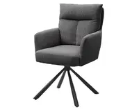 Otočná jídelní židle Sofia, šedá strukturovaná látka