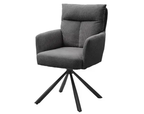 Otočná jídelní židle Sofia, šedá strukturovaná látka