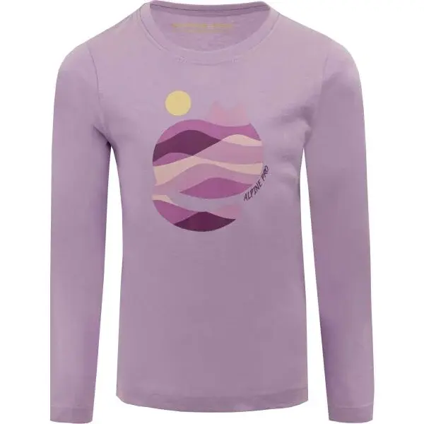 ALPINE PRO JURGO Dievčenské tričko s dlhým rukávom, fialová, veľkosť 152-158