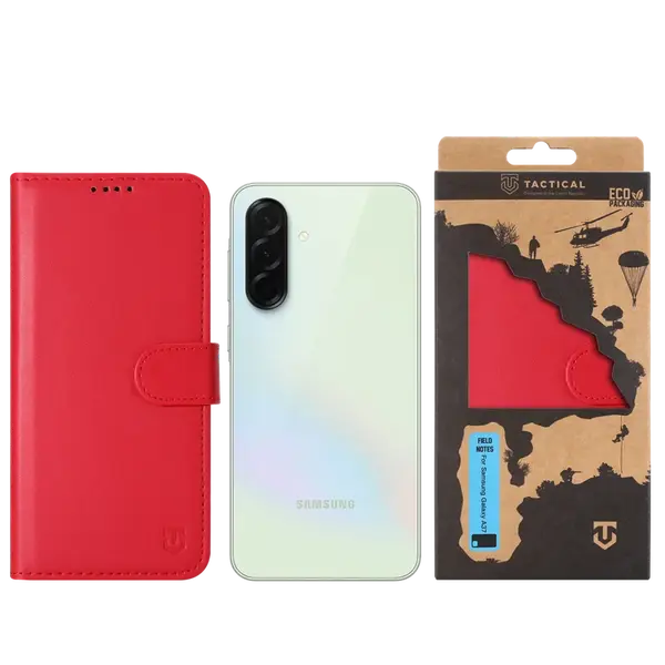 Flipové pouzdro Tactical Field Notes pro Samsung Galaxy A37, červená
