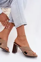 Dámské pantofle na blokovém podpatku Denessa