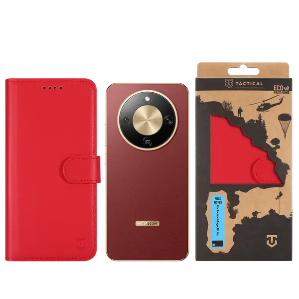 Flipové pouzdro Tactical Field Notes pro Honor Magic8 Lite, červená