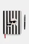 Zápisník a pero Karl Lagerfeld Ikon 2.0 černá barva, A1M42035