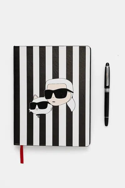 Zápisník a pero Karl Lagerfeld Ikon 2.0 černá barva, A1M42035