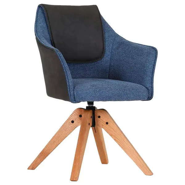 Landscape ŽIDLE S PODRUČKAMI, plochá tkanina, antracitová, modrá, barvy dubu