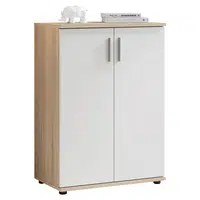 Carryhome KOMODA, bílá, Sonoma dub, 60/84/35 cm