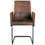 MID.YOU ŽIDLE S PODRUČKAMI, železo, tkaná látka, hnědá