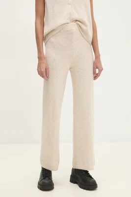 Kalhoty s vlnou Answear.LAB béžová barva, high waist