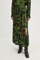 Sukně La Petite Française PFJURATOIRE zelená barva, midi, áčková, PFJURATOIRE