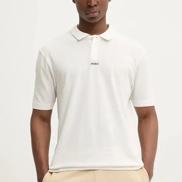 Bavlněné polo tričko HUGO růžová barva, 50493206