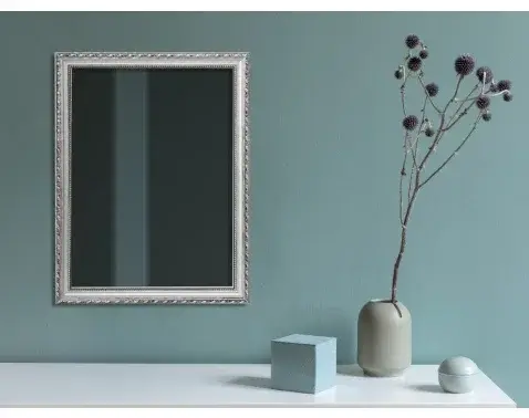 Nástěnné zrcadlo Loreley 34x45 cm,  dřevěný stříbrný rám