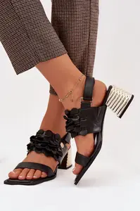 S. BARSKI Leather High Heel Sandály