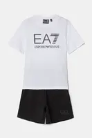 Dětská bavlněná souprava EA7 Emporio Armani bílá barva, 7B000043 AF10378