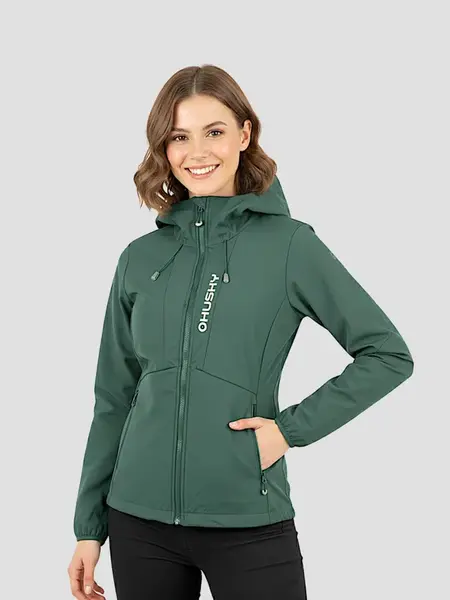 Husky  Silvo L green, S Dámska softshell bunda