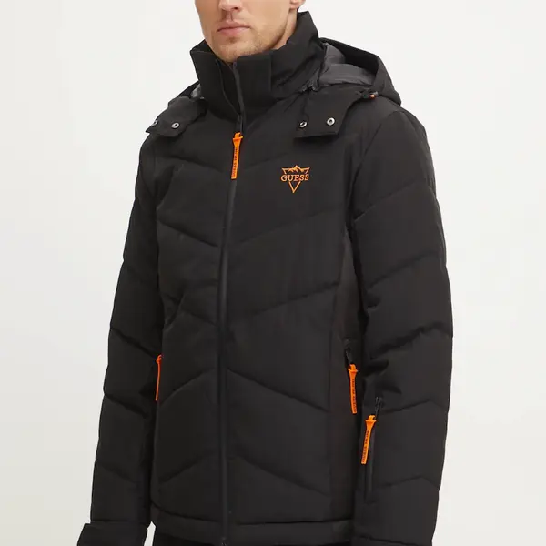 Lyžařská bunda Guess černá barva, M4PL3U WH0K0