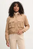 Bunda Guess SYLVIE dámská, hnědá barva, přechodná, V5RL03 WGYB0