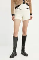 Kraťasy Morgan SHAKER dámské, béžová barva, hladké, high waist, SHAKER