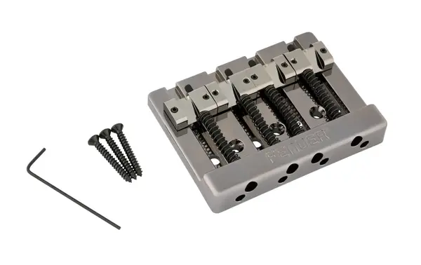 Fender HiMass String-Through Bass Bridge Brass Saddles Black Chrome