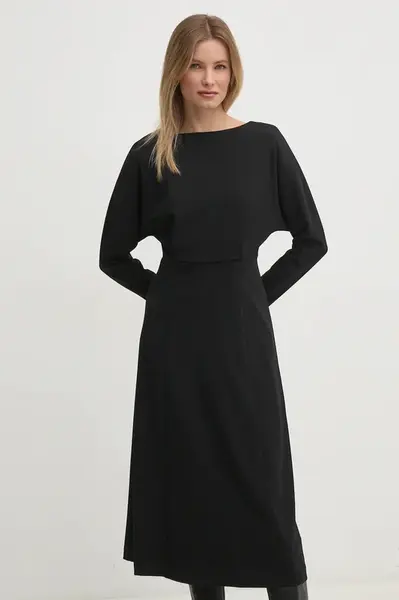 Šaty Calvin Klein černá barva, midi, K20K207893