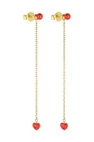 Pozlacené stříbrné náušnice Design Letters