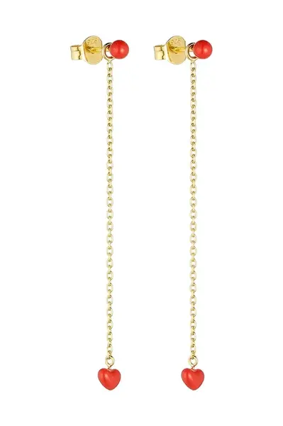 Pozlacené stříbrné náušnice Design Letters 90402007CORAL