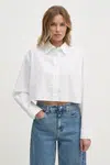 Bavlněná košile Calvin Klein Jeans béžová barva, relaxed, s klasickým límcem, J20J225079