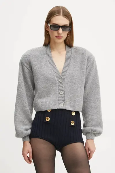 Vlněný svetr La Mania MARI šedá barva, LM.MARI