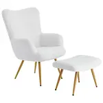 Ti'me RELAXAČNÍ KŘESLO S TABURETEM, kov, textil, bílá