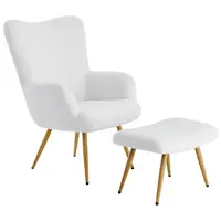 Ti'me RELAXAČNÍ KŘESLO S TABURETEM, kov, textil, bílá