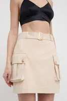 Sukně Guess PRIMROSE béžová barva, mini, áčková, W4GD0I WG6T0