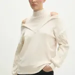 Svetr Answear.LAB dámský, béžová barva, s pologolfem