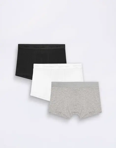 Organic Basics Core Trunks 3-Pack Black / White / Grey Melange M