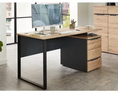 Písací stôl so zásuvkami Memphis 150 cm, dub artisan/grafit%