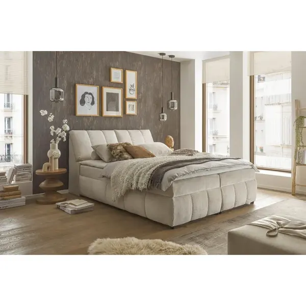 MID.YOU AMERICKÁ POSTEL, 160/200 cm, béžová