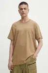 Bavlněné tričko G-Star Essential loose béžová barva, D23471-C784