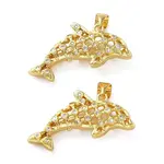 Brass Micro Pave Clear Cubic Zirconia Pendants